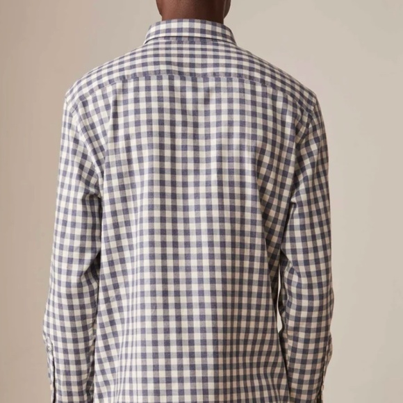 Haggar Button Down Shirt Gray/White Gingham Cotton blend Men/Unisex Sz L - Picture 2 of 6